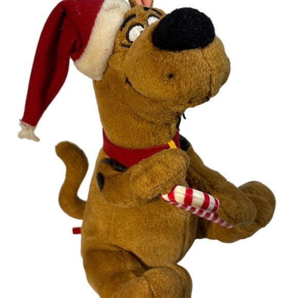 Gemmy Singing Scooby Doo Christmas Plush Holding Candy Cane Toy Tested 7.5" - Picture 1 of 13